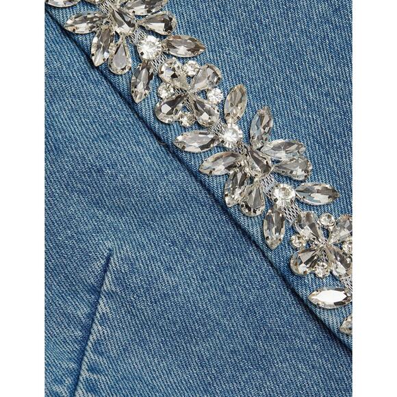 Zimmermann Crush Crystal Embellished Denim Jacket in Blue Moon AU 0 US 4 - Picture 3 of 7